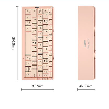 Mini Folding Bluetooth Keyboard Wireless Keypad Support Devices With Stand Rechargeable Foldable Keyboard For Phone Tablet