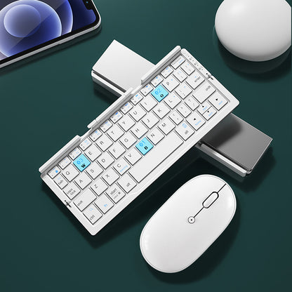 Mini Folding Bluetooth Keyboard Wireless Keypad Support Devices With Stand Rechargeable Foldable Keyboard For Phone Tablet